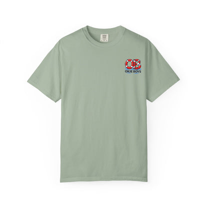 T-Shirt — "OKie Boys" Lifebuoy Graphic Tee (Nautical Beach Vibe)