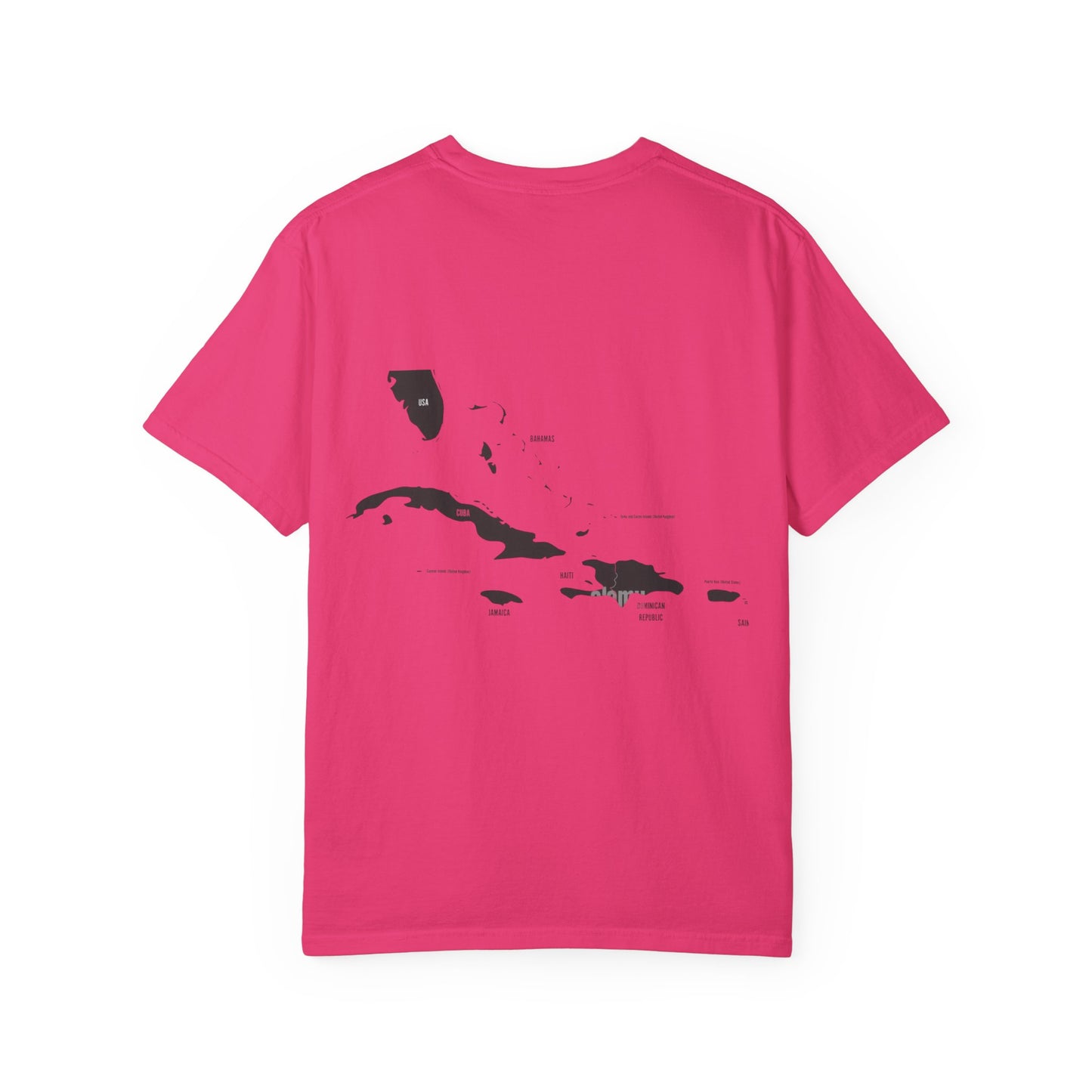 T-Shirt — Minimal Caribbean Islands Map Tee (front jet ski)