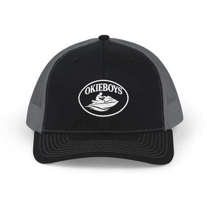 Trucker Cap — "Okieboys" Embroidered Fishing Logo Snapback