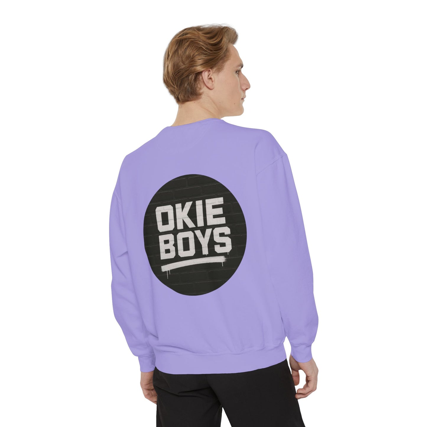 Okie Boys Graphic Sweatshirt — Vintage Distressed Logo Crewneck
