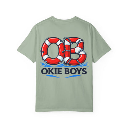 T-Shirt — "OKie Boys" Lifebuoy Graphic Tee (Nautical Beach Vibe)