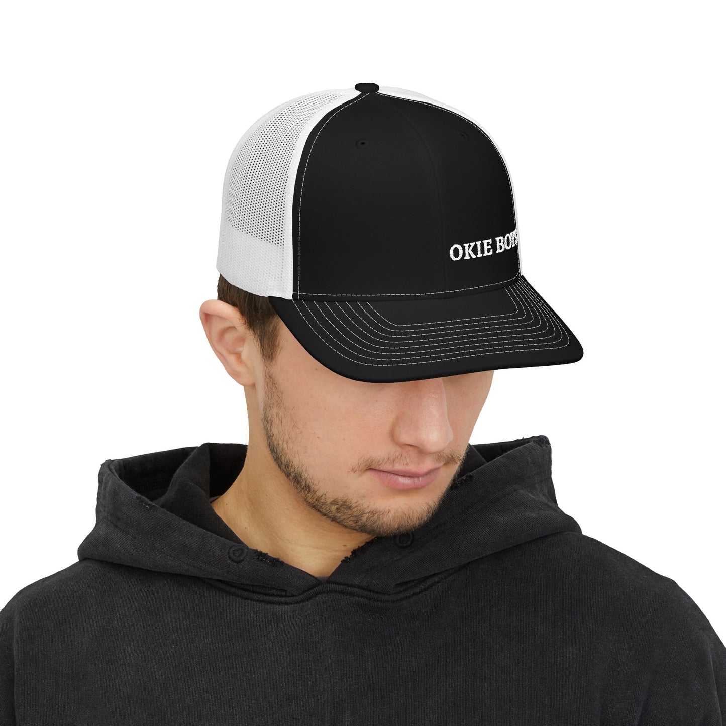 Embroidered "OKIE BOYS" Trucker Hat – Snapback Mesh Baseball Cap