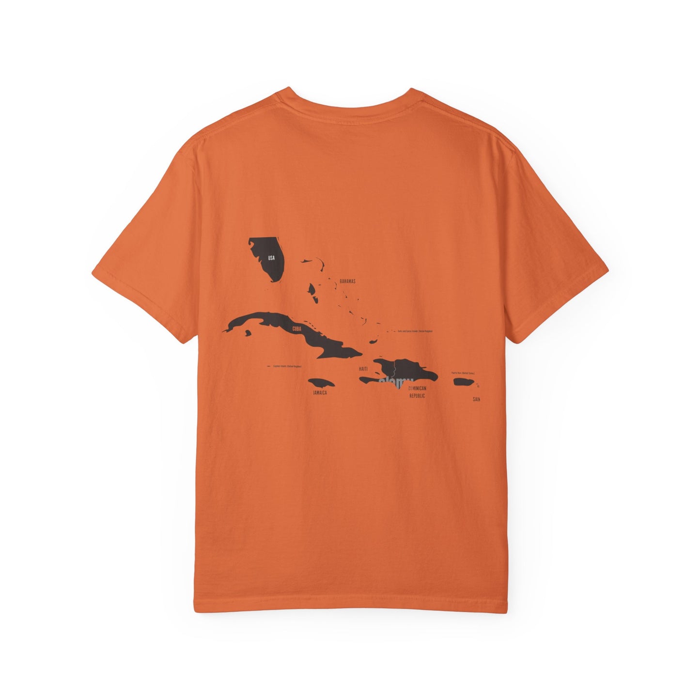 T-Shirt — Minimal Caribbean Islands Map Tee (front jet ski)