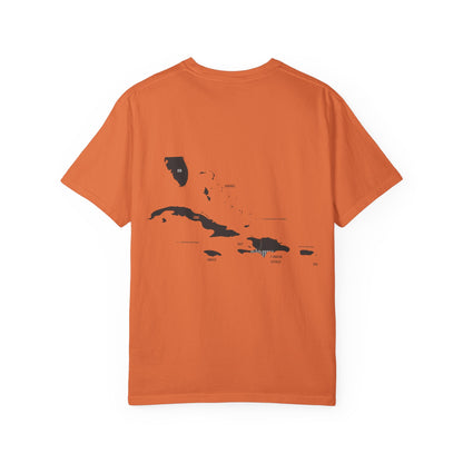 T-Shirt — Minimal Caribbean Islands Map Tee (front jet ski)