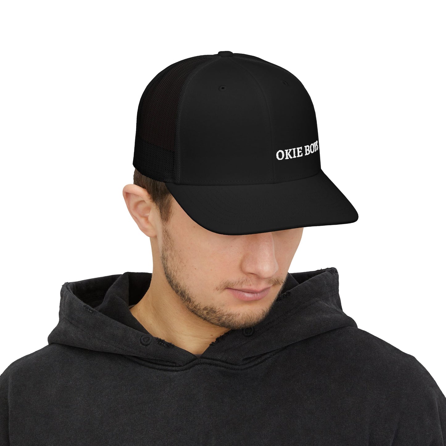 Embroidered "OKIE BOYS" Trucker Hat – Snapback Mesh Baseball Cap