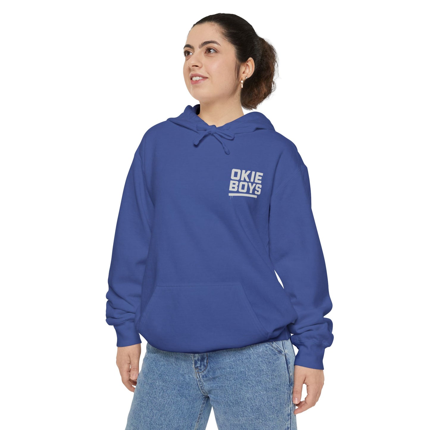 OKIE BOYS Palm Tree Surf Hoodie — Graphic Beach Back Print