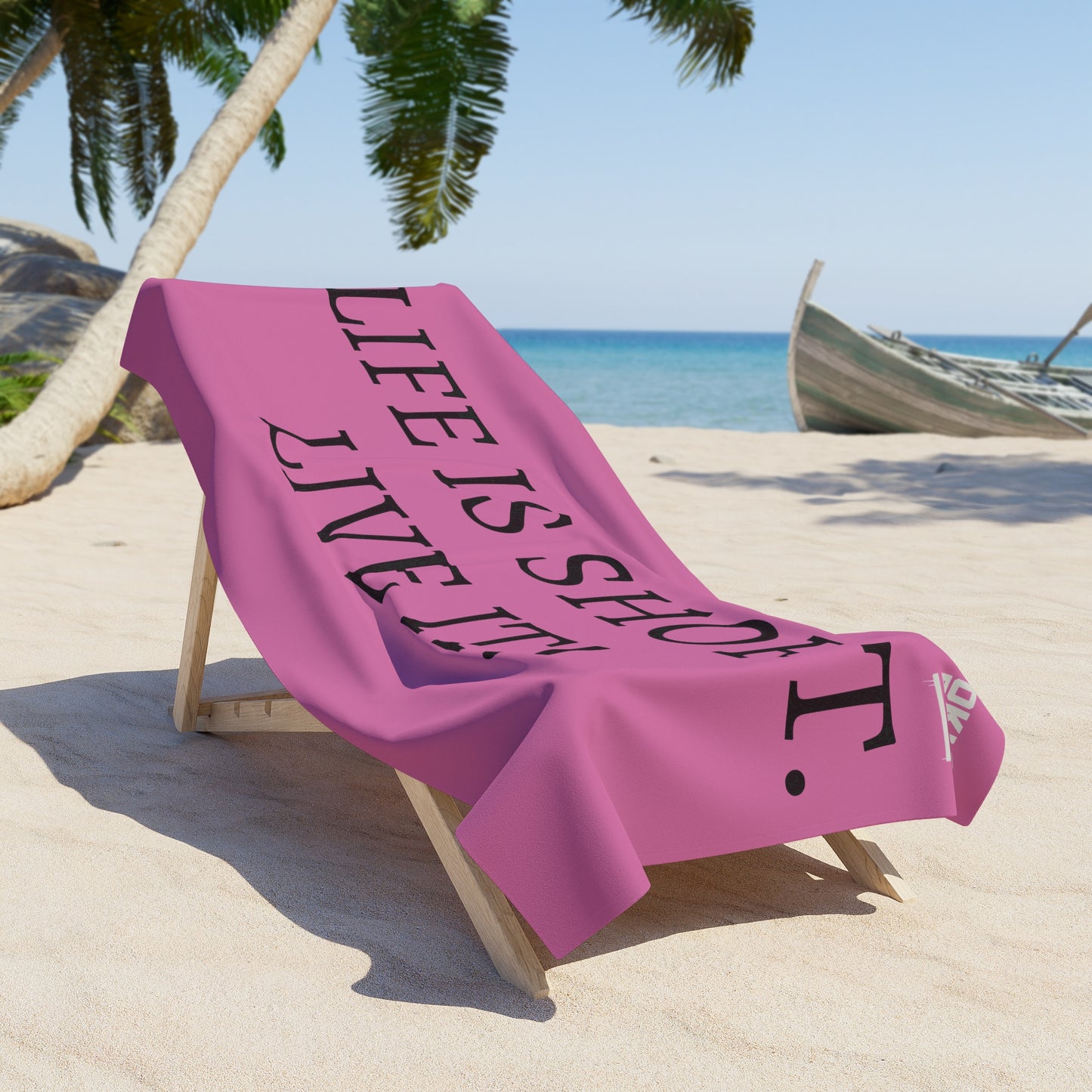 Copy of Beach Towel — "Life Is Short. Live It!" Inspirational Beach Towel