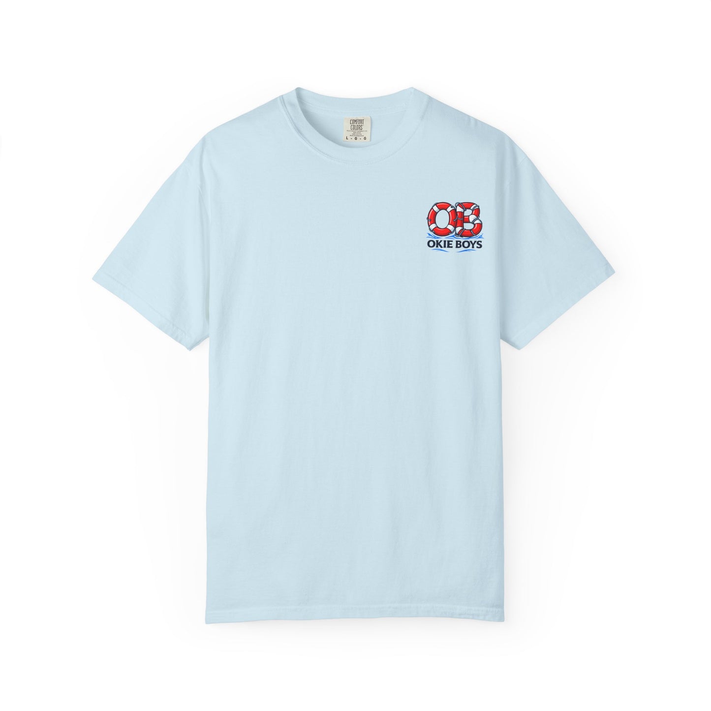 T-Shirt — "OKie Boys" Lifebuoy Graphic Tee (Nautical Beach Vibe)