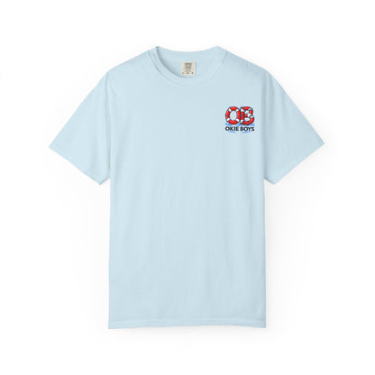 T-Shirt — "OKie Boys" Lifebuoy Graphic Tee (Nautical Beach Vibe)