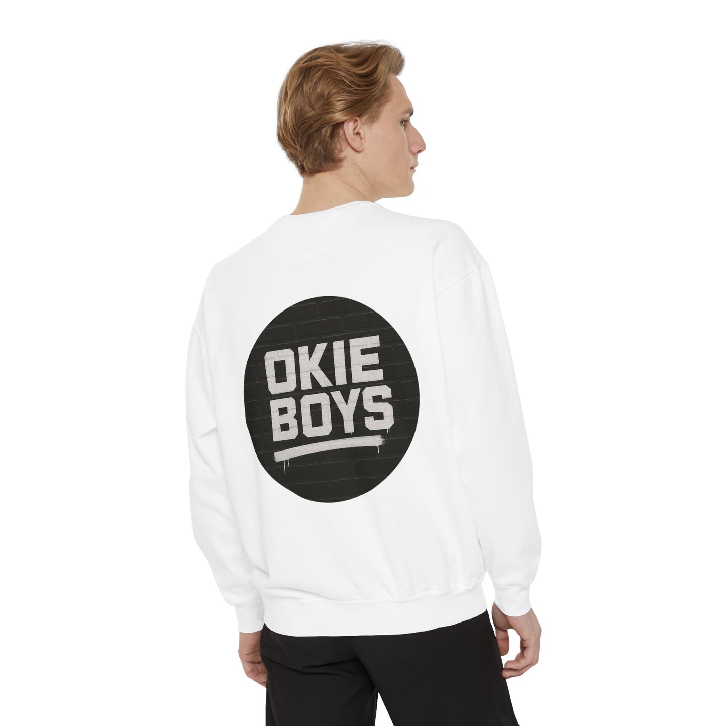 Okie Boys Graphic Sweatshirt — Vintage Distressed Logo Crewneck