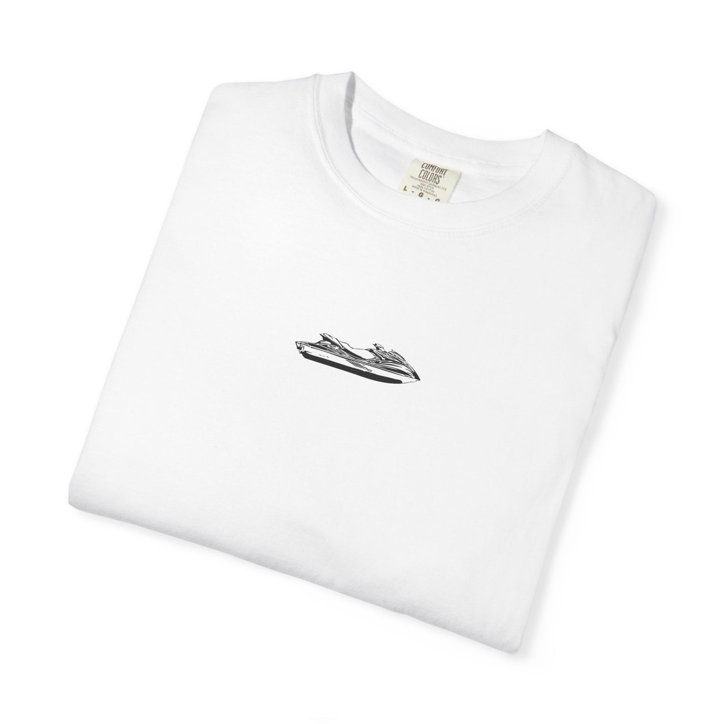 T-Shirt — Minimal Caribbean Islands Map Tee (front jet ski)