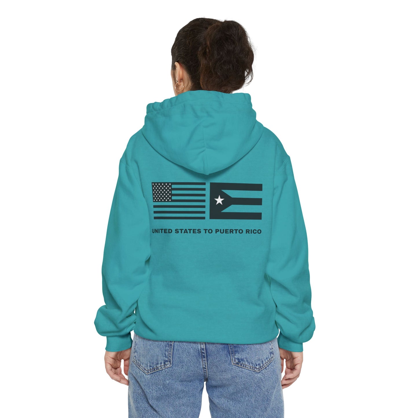 Hoodie — USA to Puerto Rico Flag Graphic "United States to Puerto Rico"