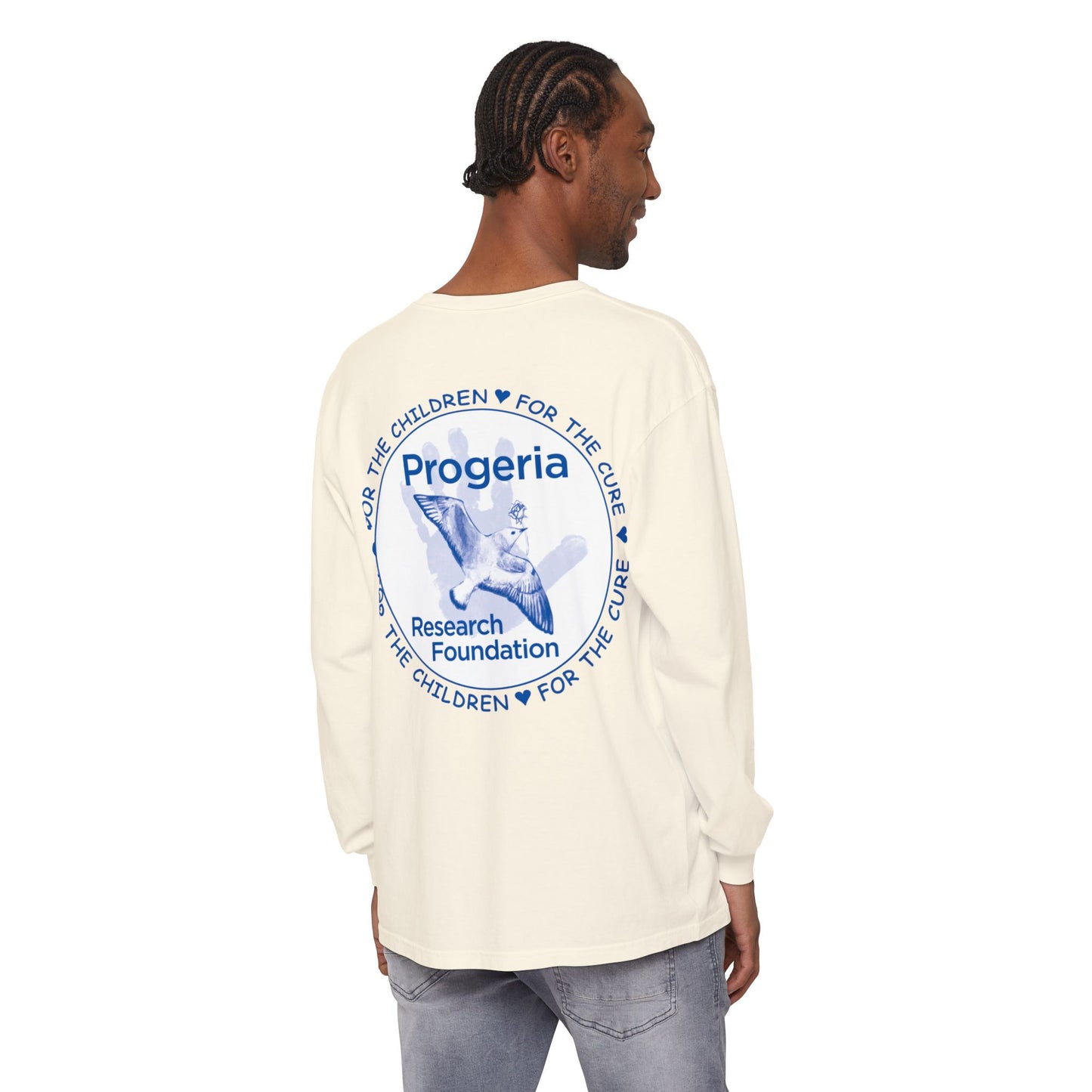 Progeria Research Foundation Long Sleeve T‑Shirt — For the Children / For the Cure