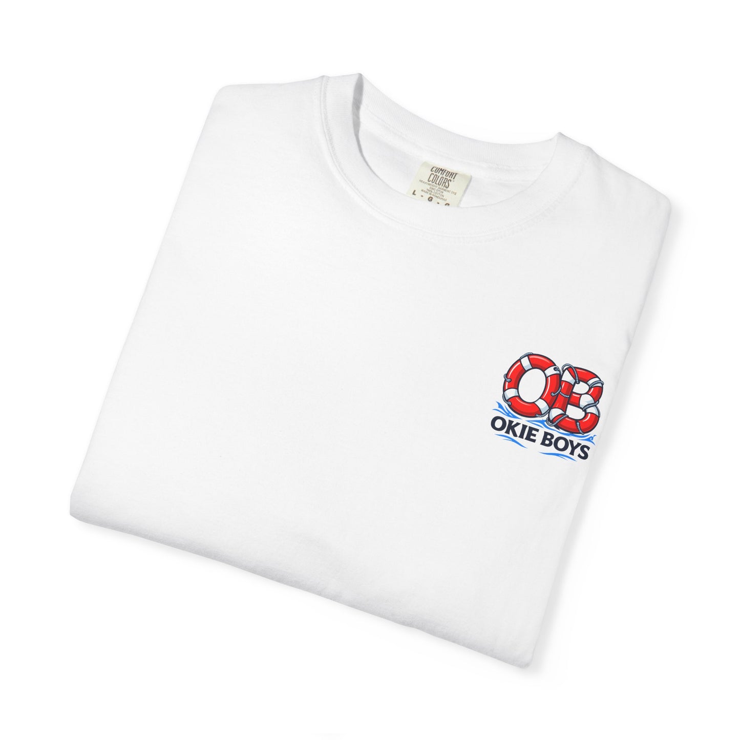 T-Shirt — "OKie Boys" Lifebuoy Graphic Tee (Nautical Beach Vibe)