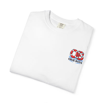 T-Shirt — "OKie Boys" Lifebuoy Graphic Tee (Nautical Beach Vibe)