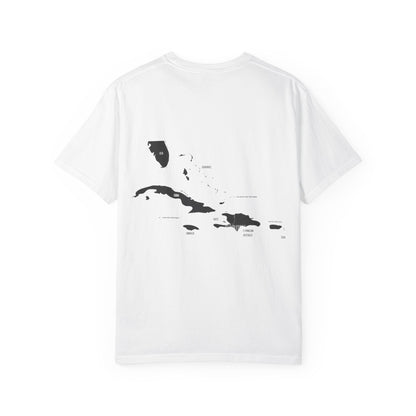 T-Shirt — Minimal Caribbean Islands Map Tee (front jet ski)