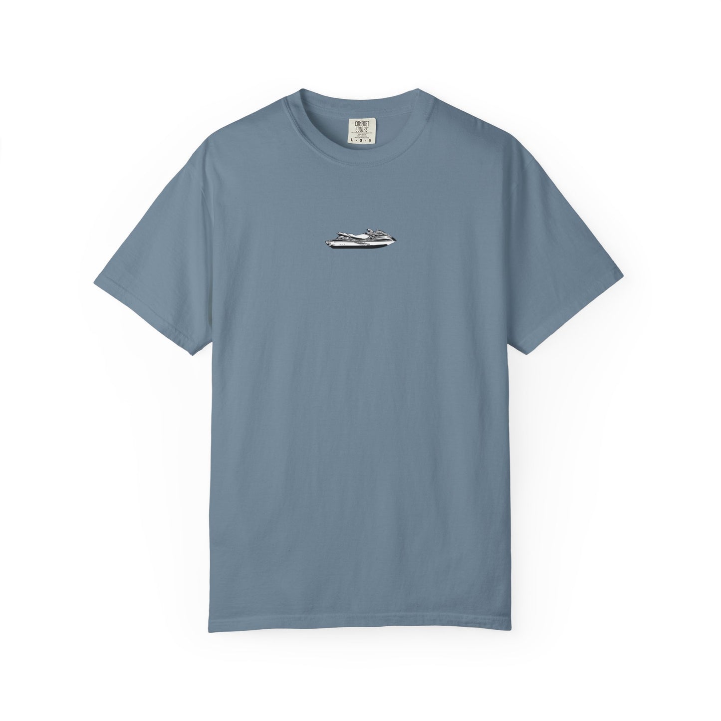 T-Shirt — Minimal Caribbean Islands Map Tee (front jet ski)