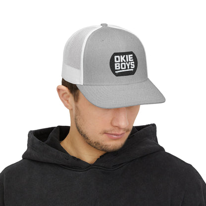 Embroidered 'Okie Boys' Snapback Trucker Hat — Retro Country Mesh Cap