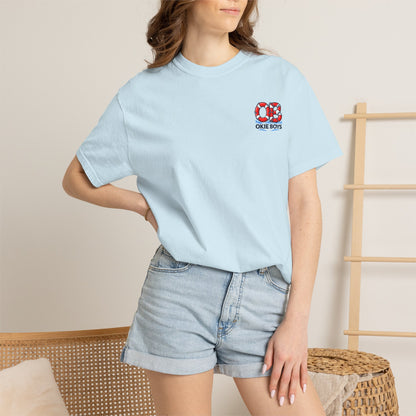 T-Shirt — "OKie Boys" Lifebuoy Graphic Tee (Nautical Beach Vibe)