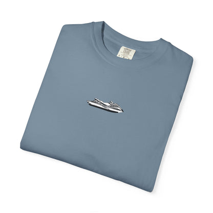T-Shirt — Minimal Caribbean Islands Map Tee (front jet ski)