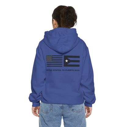 Hoodie — USA to Puerto Rico Flag Graphic "United States to Puerto Rico"