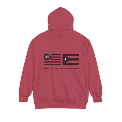 Hoodie — USA to Puerto Rico Flag Graphic "United States to Puerto Rico"