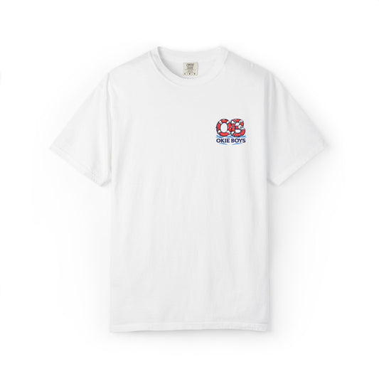 Patriotic Floral 82 T-Shirt — Red White Blue '82 Floral Print Chest Tee